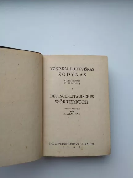 Vokiškai lietuviškas žodynas - K. Alminas, knyga 1