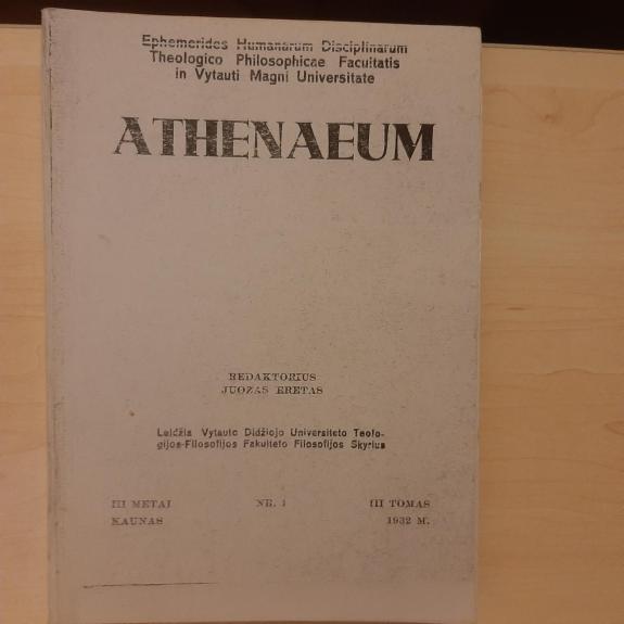 Athenaeum, 1932 m., Nr. 1