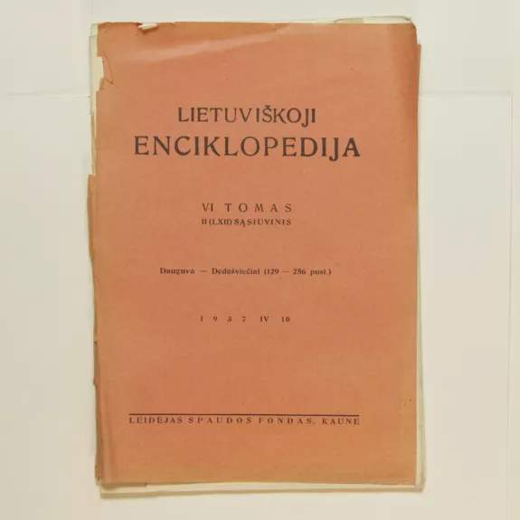 Lietuviškoji enciklopedija (VI tomas II sąsiuvinis) - Vaclovas Biržiška, knyga
