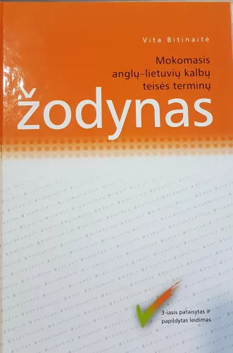 Mokomasis anglų-lietuvių kalbų teisės terminų žodynas