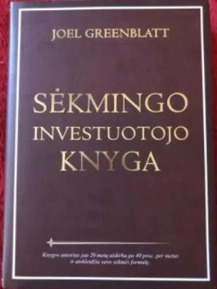Sėkmingo investuotojo knyga