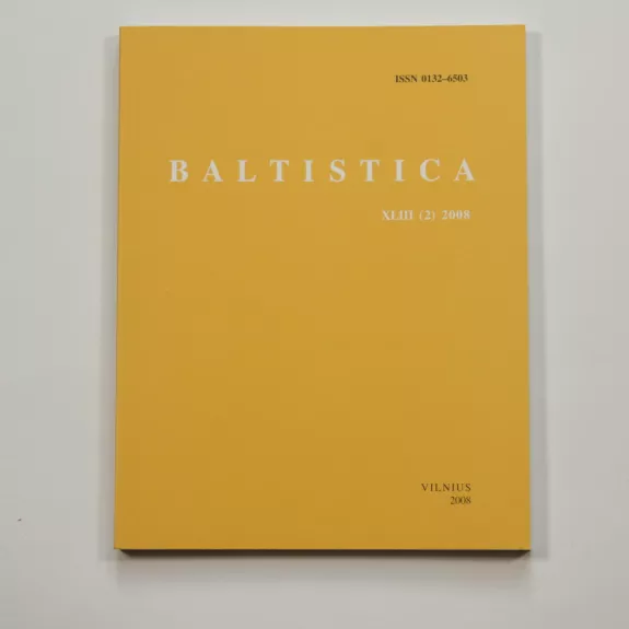 Baltistica XLIII (2) 2008