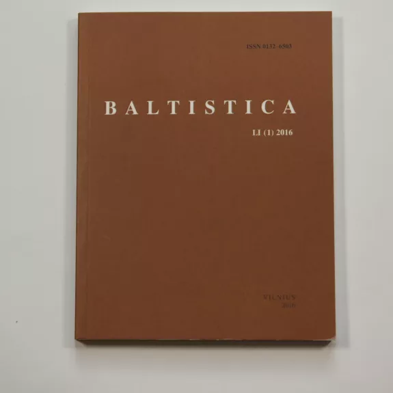 Baltistica LI (1) 2016 - Bonifacas Stundžia, knyga