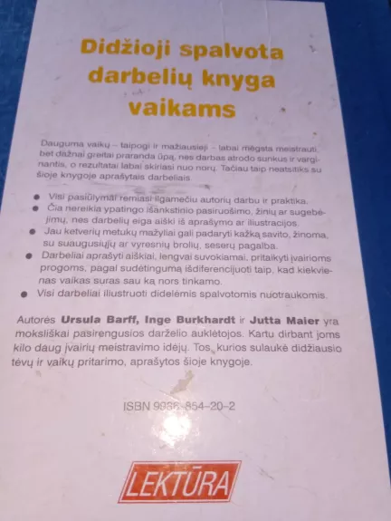 Didžioji spalvota darbelių knyga vaikams