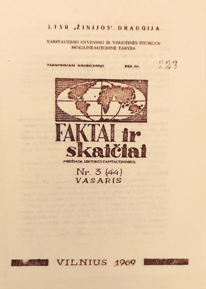 Faktai ir skaičiai. Nr3 (44) vasaris 1969m