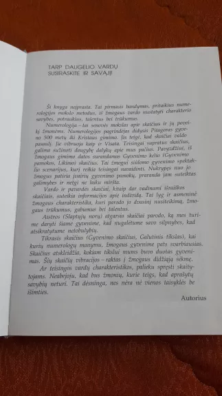 Vardų žinynas. Numerologija - Stasys Špirkauskas, knyga 1