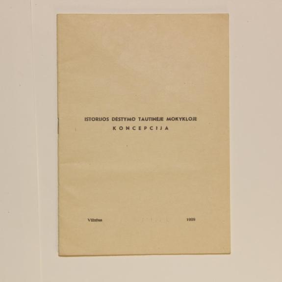 Istorijos dėstymo tautinėje mokykloje koncepcija