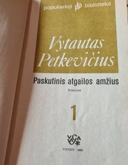 Paskutinis atgailos amžius (1 tomas) - Vytautas Petkevičius, knyga 1