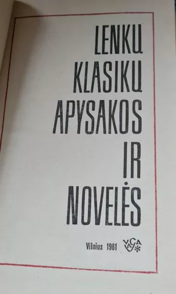 Lenkų klasikų apysakos ir novelės - Autorių Kolektyvas, knyga 1