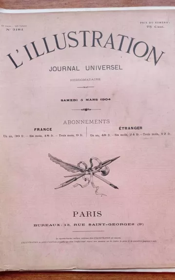 L'ILLUSTRATION JOURNAL UNIVERSEL N° 3184