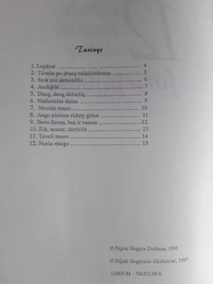 12 lietuvių liaudies dainų fortepijonui - Nijolė Bogutaitė-Dėdinienė, knyga 1