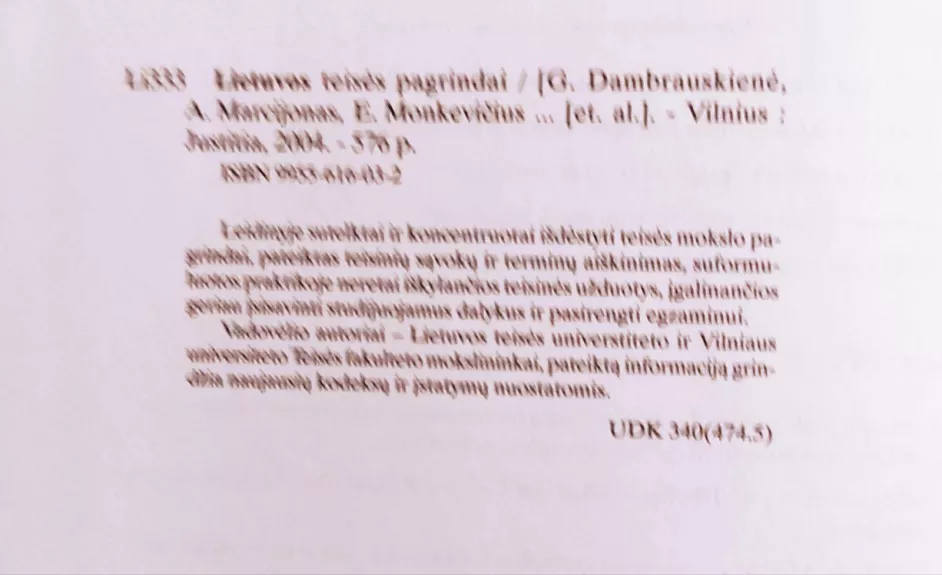 Lietuvos teisės pagrindai - Autorių Kolektyvas, knyga 1