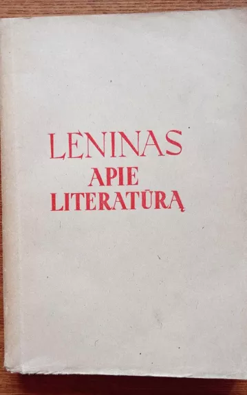 Apie literatūrą - V. I. Leninas, knyga 1