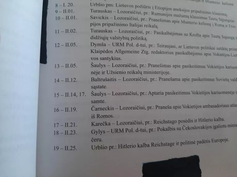 Lietuvos Respublikos užsienio politika. Dokumentai 1938