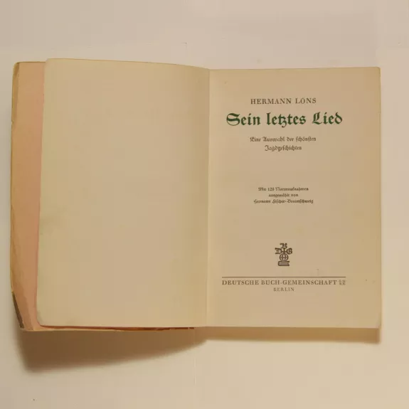 Sein letztes Lied - H. Löns, knyga 1
