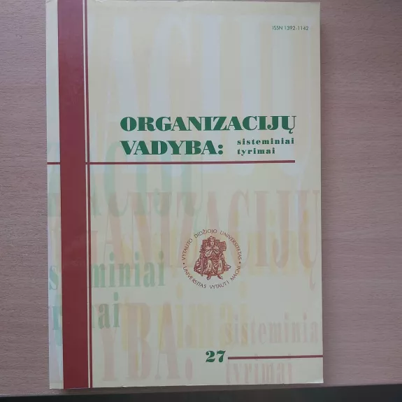 Organizacijų vadyba: sisteminiai tyrimai (18)