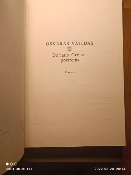 Doriano Grėjaus portretas. Menininko jaunų dienų portretas - Oskaras Vaildas, knyga 1