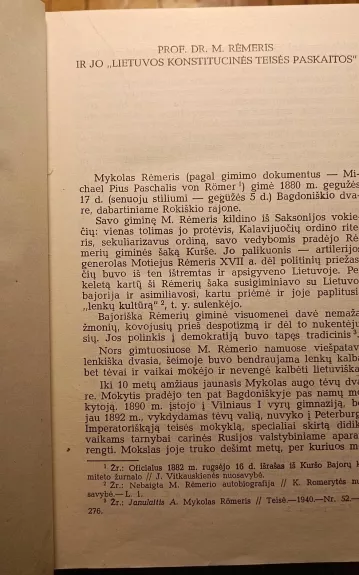 Lietuvos konstitucinės teisės paskaitos - Mykolas Romeris, knyga 1