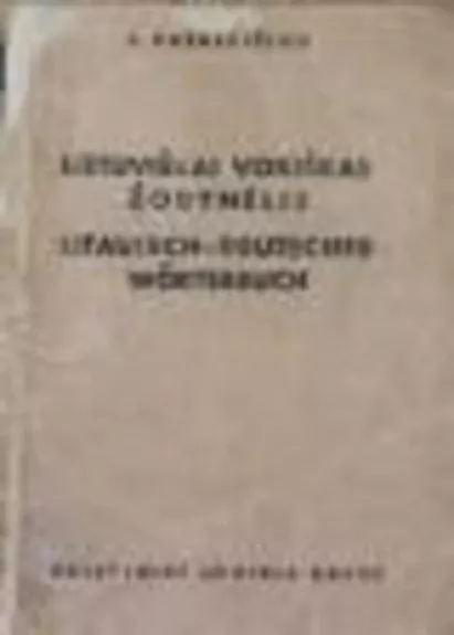 Lietuviškai vokiškas žodynėlis - J. Paškevičius, knyga