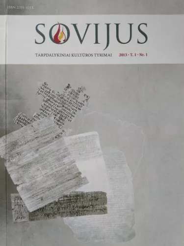 Sovijus. Tarpdalykiniai kultūros tyrimai 2013  T.1  Nr.1 - Autorių Kolektyvas, knyga
