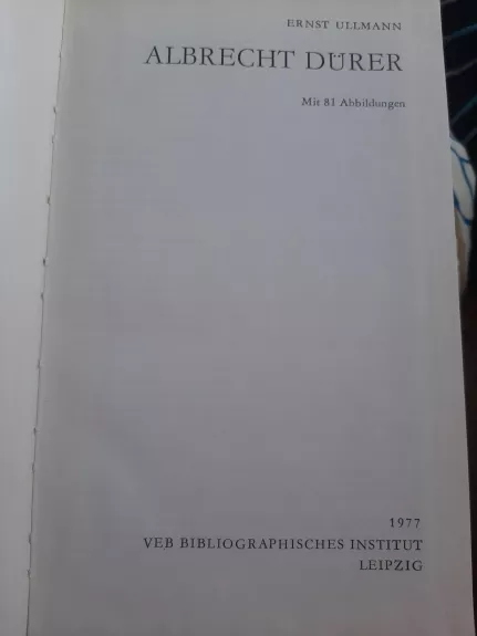 Albrecht Durer - Ernst Ullmann, knyga 1