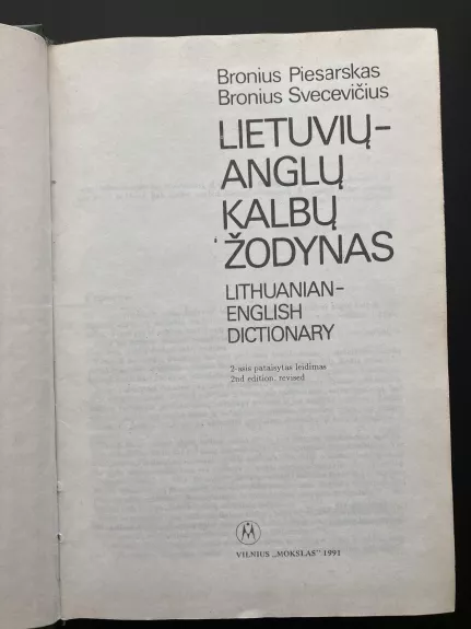 Lietuvių-anglų kalbų žodynas - Bronius Piesarskas, knyga 1