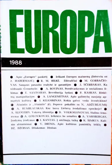 Europa 1988 - Autorių Kolektyvas, knyga 1