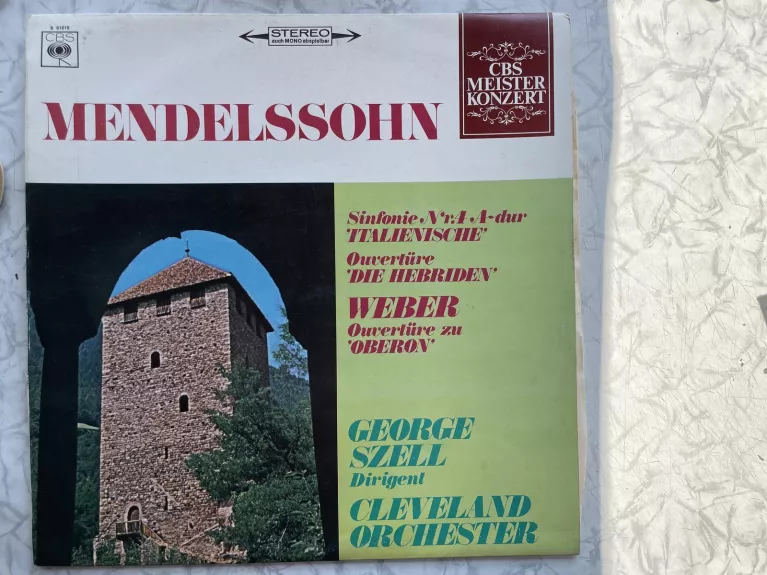MENDELSSOHN SINFONIE NR.4 ITALIENISCHE OUVERTÜRE WEBER GEORGE SZELL 12" LP (f68)