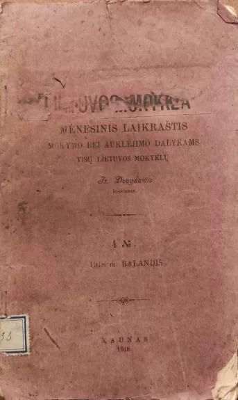 Lietuvos mokykla - Pr. Dovydaitis, knyga 1