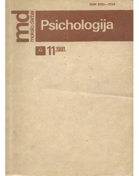 Psichologija mokslo darbai, 1991 m., Nr. 11