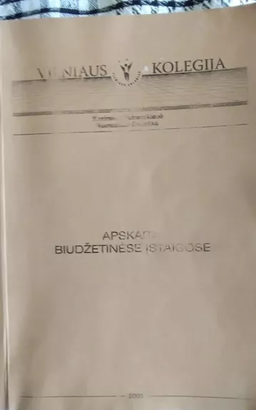 Apskaita biudžetinėse įstaigose