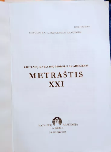 Lietuvos katalikų mokslo akademijos metraštis XXI