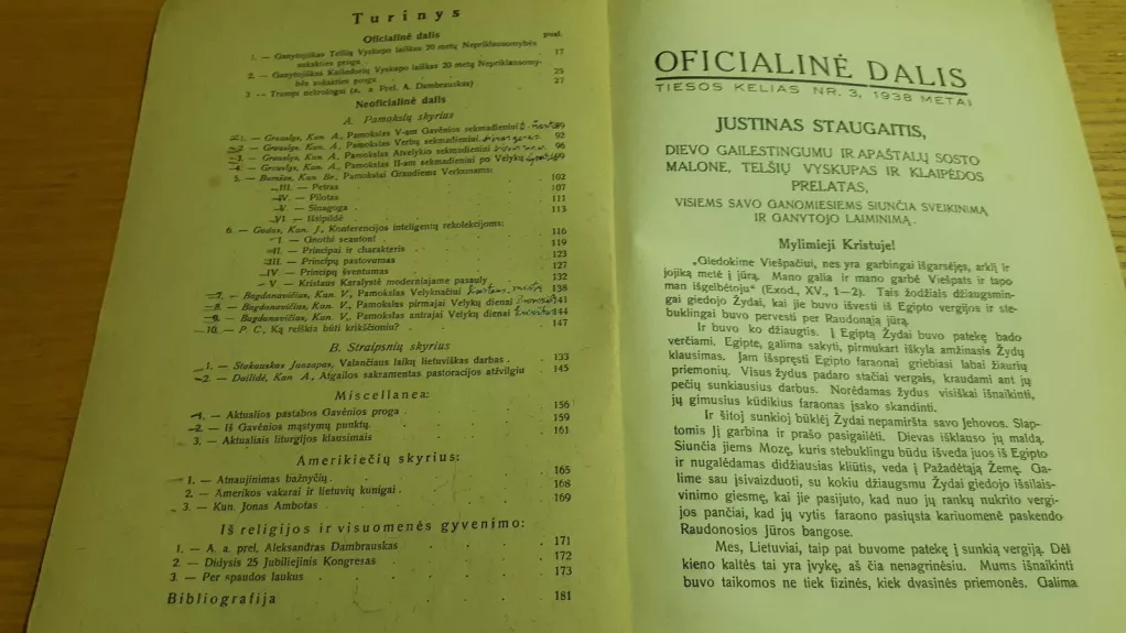 TIESOS KELIAS Nr.3  1938 - Pranas Kuraitis, knyga 1