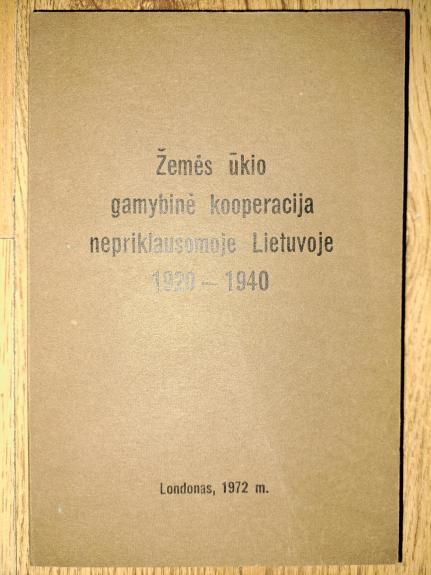 Žemės ūkio gamybinė kooperacija nepriklausomoje Lietuvoje 1920-1940