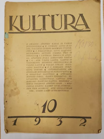 Kultūra 1932 Nr. 10