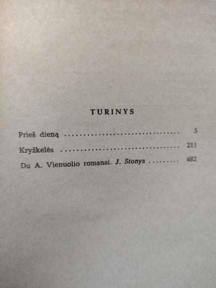 Prieš dieną. Kryžkelės - Antanas Vienuolis, knyga 1