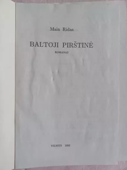 Baltoji pirstine - Main Ridas, knyga 1