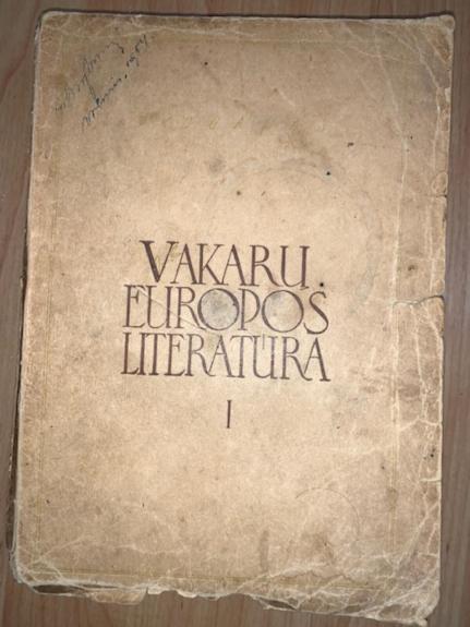 Vakarų Europos Literatūra I tomas