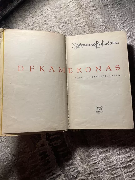 Dekameronas (1-5 diena),1969 m. - Džovanis Bokačas, knyga 1