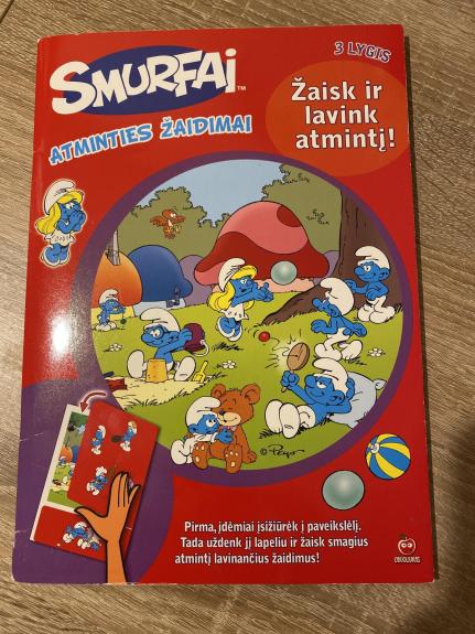 Smurfai. Atminties žaidimai. Žaisk ir lavink atmintį. 3 lygis