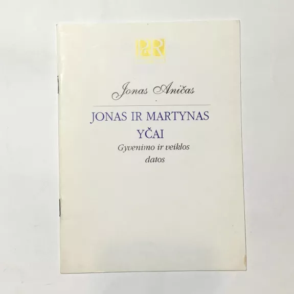 Jonas ir Martynas Yčai: Gyvenimo ir veiklos datos - Jonas Aničas, knyga