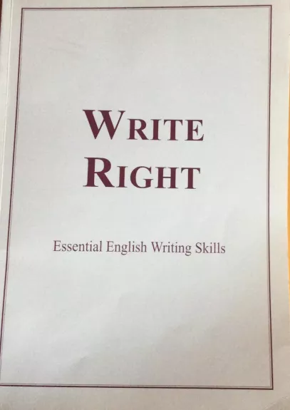 Write Right - Birutė Bersėnienė, knyga