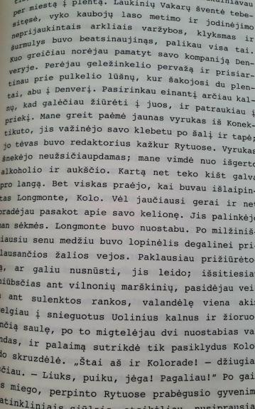 Kelyje. Originalus ritinys