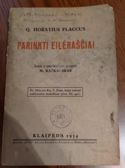 Parinkti eilėraščiai - Horatius Flaccus, knyga