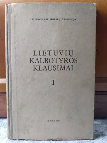 Lietuvių kalbotyros klausimai I