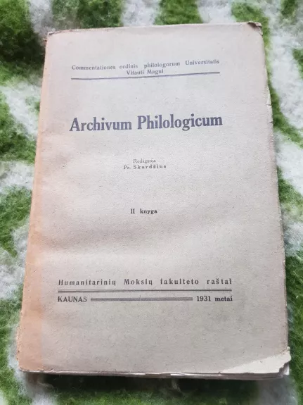Archivum philologicum (II knyga) - P. Skardžius, knyga