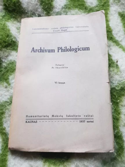 Archivum philologicum VI knyga - Pranas Skardžius, knyga