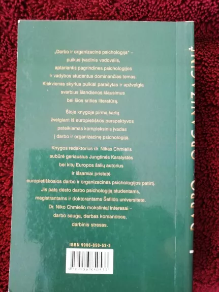 Darbo ir organizacinė psichologija - Nik Chmiel, knyga 1