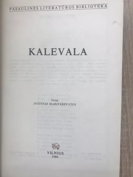 Kalevala - Kalevala Kalevala, knyga 1