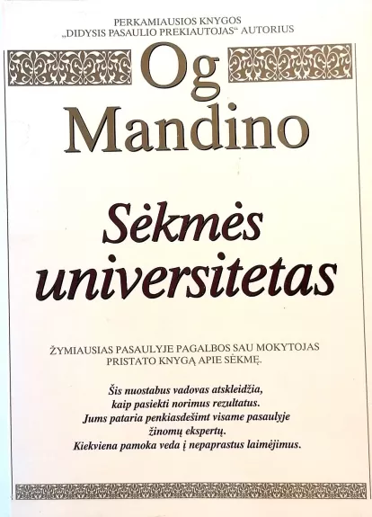 Sėkmės universitetas - Og Mandino, knyga